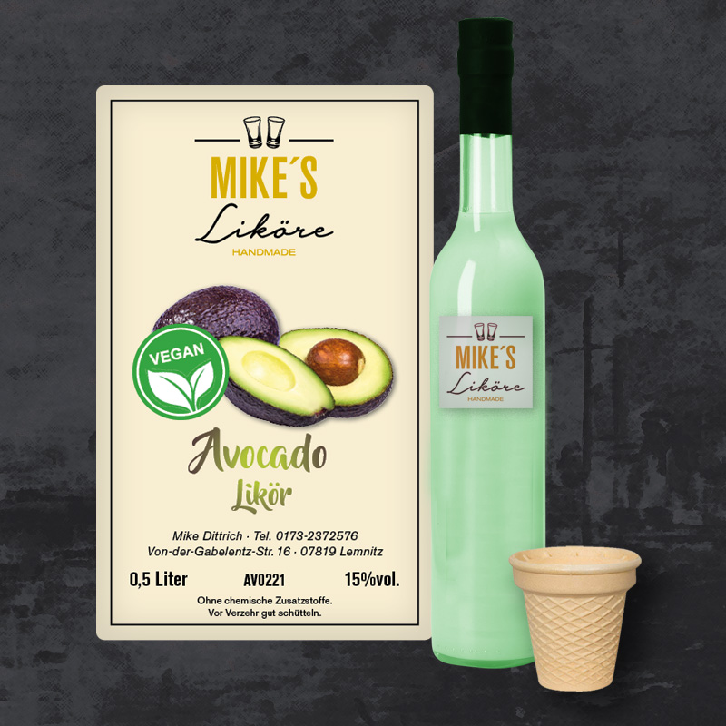 Avocado Likör – vegan – MIKES-LIKÖRE